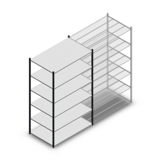 Medium Duty Fachbodenregal 2000x850x800mm (hxbxt) 6 Ebenen anthrazit Anfangsregal