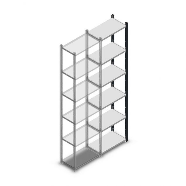 Medium Duty Fachbodenregal 2000x550x300mm (hxbxt) 6 Ebenen in Anthrazit Anbauregal