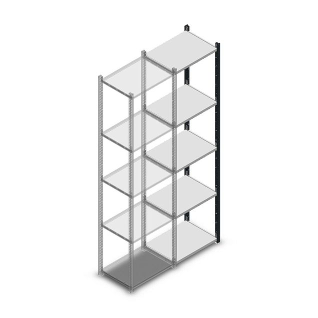 Fachbodenregal Medium Duty 2200x550x400 mm (HxBxT) 5 Ebenen anthrazit Anbauregal