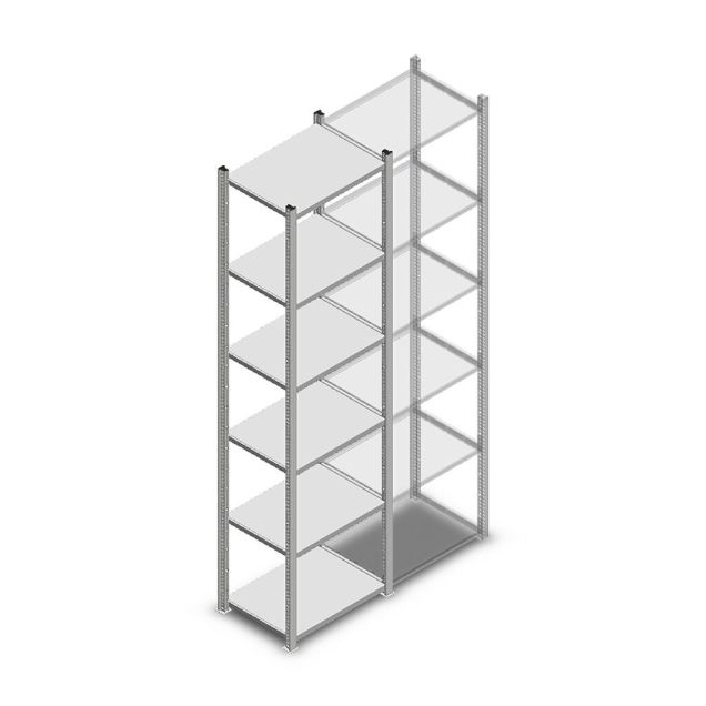 Fachbodenregal Medium Duty 2000x550x400mm (hxbxt) 6 Ebenen verzinkt Anfangsregal