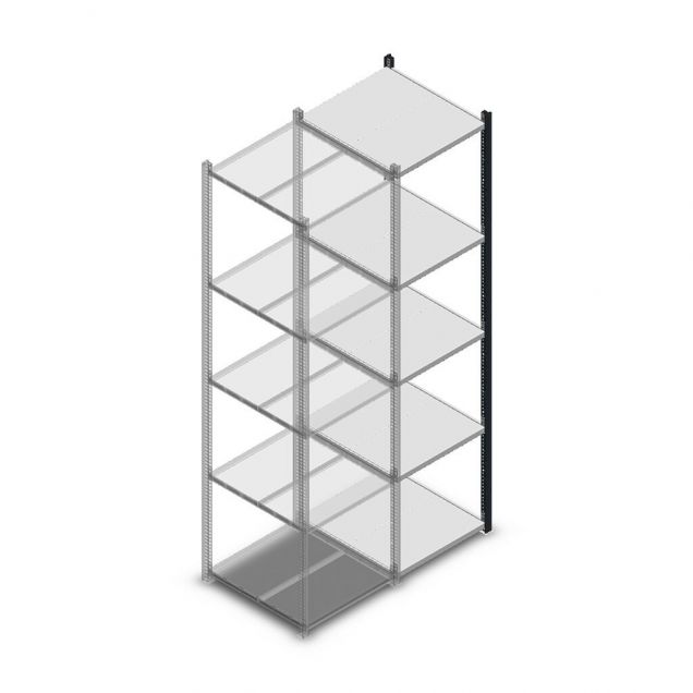 Fachbodenregal Medium Duty 2200x550x600mm (hxbxt) 5 Ebenen anthrazit Anbauregal
