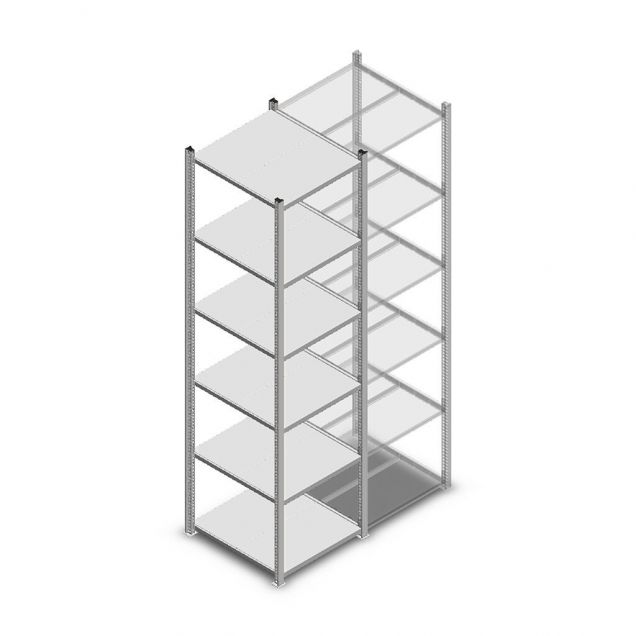 Fachbodenregal Medium Duty 2000x550x600mm (hxbxt) 6 Ebenen verzinkt Anfangsregal