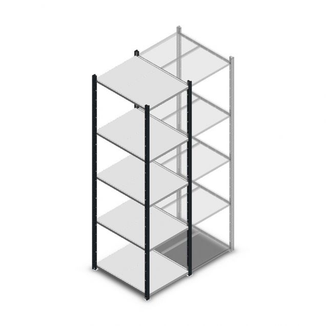 Fachbodenregal Medium Duty 2200x550x700mm (hxbxt) 5 Ebenen anthrazit Anfangsregal