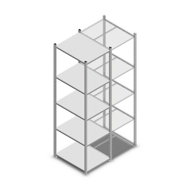 Fachbodenregal Medium Duty 2200x550x700mm (hxbxt) 5 Ebenen verzinkt Anfangsregal