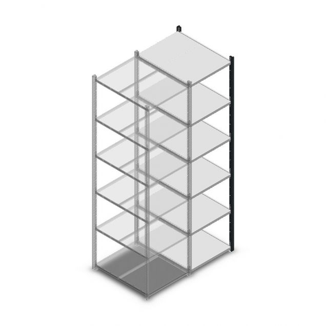Fachbodenregal Medium Duty 2000x550x700mm (hxbxt) 6 Ebenen anthrazit Anbauregal