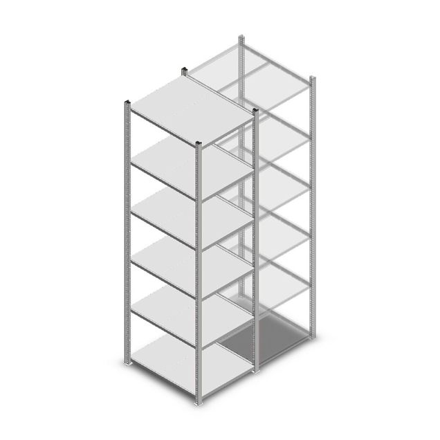 Fachbodenregal Medium Duty 2000x550x700mm (hxbxt) 6 Ebenen verzinkt Anfangsregal