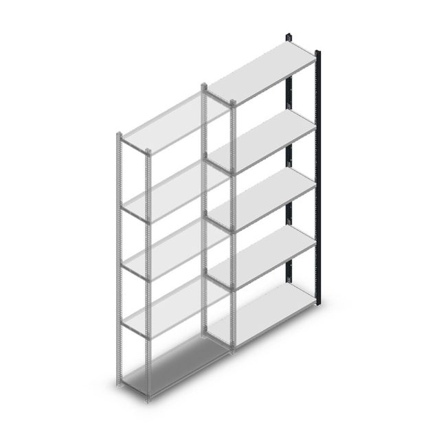 Fachbodenregal Medium Duty 2200x850x300mm (HxBxT) 5 Ebenen anthrazit Anbauregal
