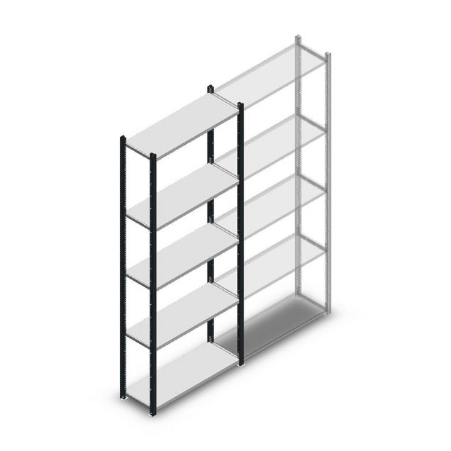 Fachbodenregal Medium Duty 2200x850x300 mm (hxbxt) 5 Ebenen anthrazit Anfangsregal