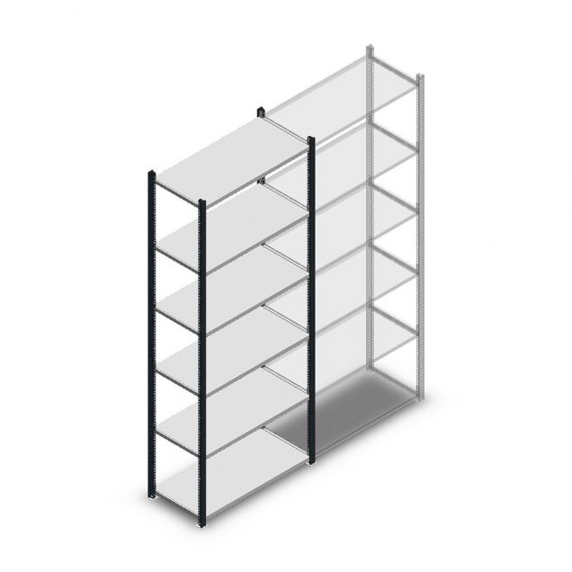 Fachbodenregal Medium Duty 2200x850x400mm (hxbxt) 6 Ebenen anthrazit Anfangsregal