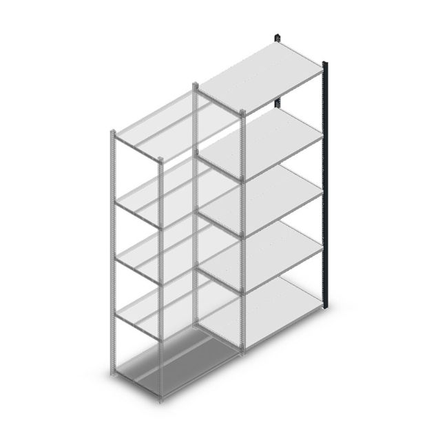 Fachbodenregal Medium Duty 2200x850x500mm (HxBxT) 5 Ebenen anthrazit Anbauregal