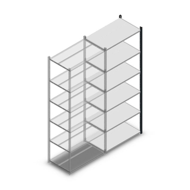 Fachbodenregal Medium Duty 2200x850x500mm (HxBxT) 6 Ebenen anthrazit Anbauregal