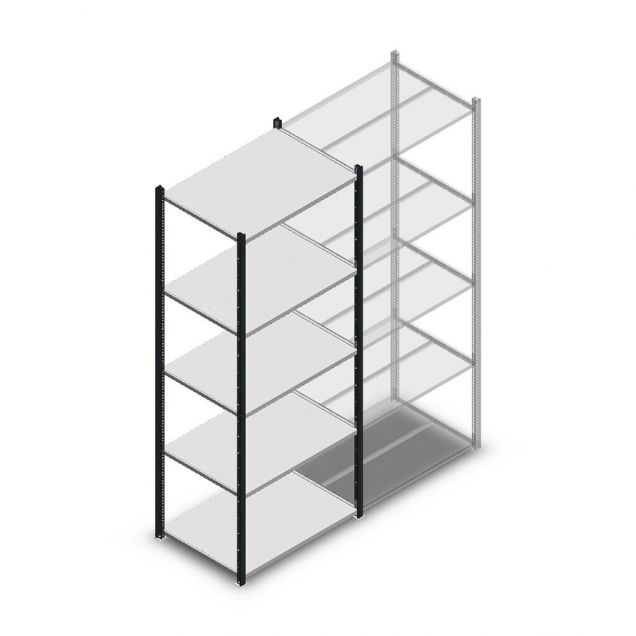Fachbodenregal Medium Duty 2200x850x600mm (hxbxt) 5 Ebenen anthrazit Anfangsregal