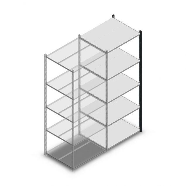 Fachbodenregal Medium Duty 2200x850x700mm (hxbxt) 5 Ebenen anthrazit Anbauregal