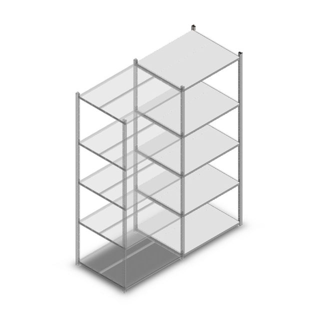 Fachbodenregal Medium Duty 2200x850x700 mm (HxBxT) 5 Ebenen verzinkt Anbauregal