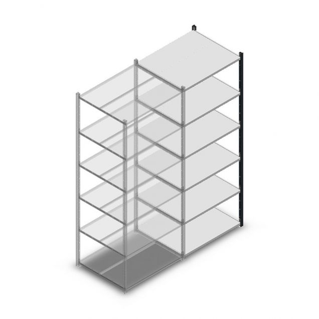 Fachbodenregal Medium Duty 2200x850x700mm (hxbxt) 6 Ebenen anthrazit Anbauregal