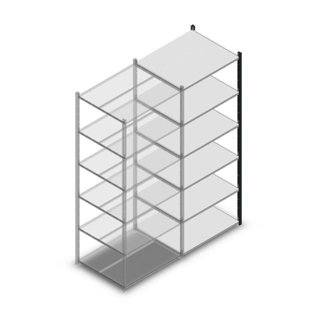 Fachbodenregal Medium Duty 2200x850x700 mm (HxBxT) 6 Ebenen anthrazit Anbauregal