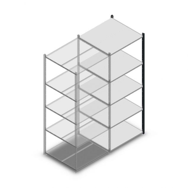 Fachbodenregal Medium Duty 2200x850x800mm (hxbxt) 5 Ebenen anthrazit Anbauregal