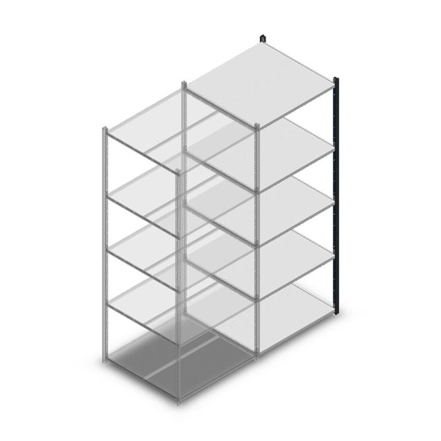 Fachbodenregal Medium Duty 2200x850x800mm (HxBxT) 5 Ebenen anthrazit Anbauregal