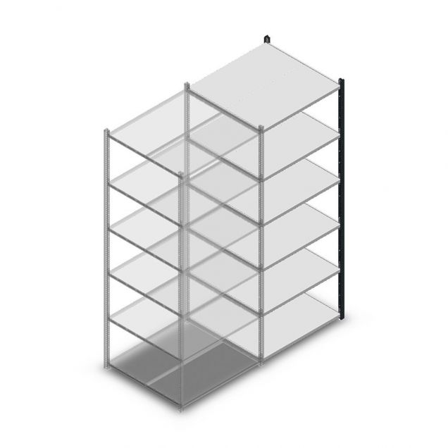 Fachbodenregal Medium Duty 2200x850x800mm (hxbxt) 6 Ebenen anthrazit Anbauregal