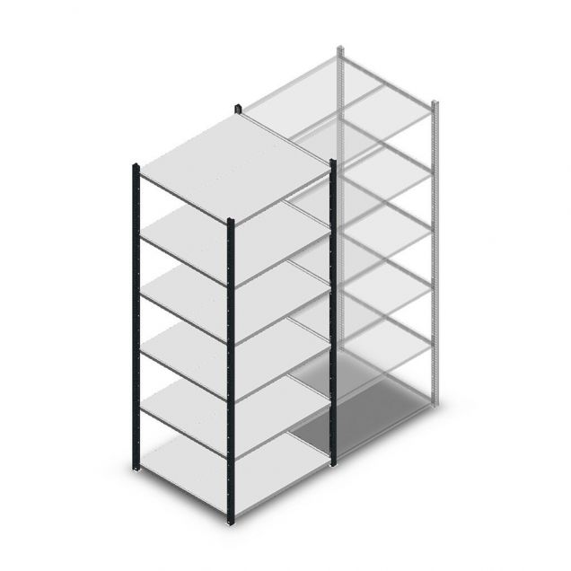 Fachbodenregal Medium Duty 2200x850x800mm (hxbxt) 6 Ebenen anthrazit Anfangsregal