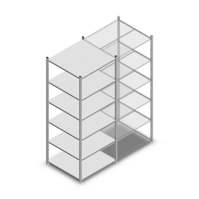 Fachbodenregal Light Duty 2000x850x800mm (hxbxt) 6 Ebenen Anfangsregal