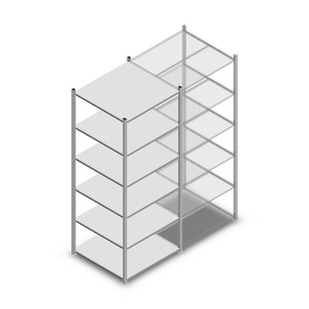 Fachbodenregal Medium Duty 2000x850x800mm (hxbxt) 6 Ebenen verzinkt Anfangsregal