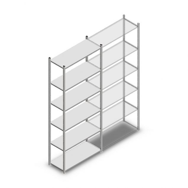 Fachbodenregal Medium Duty 3000x1000x400mm (hxbxt) 6 Ebenen verzinkt Anfangsregal
