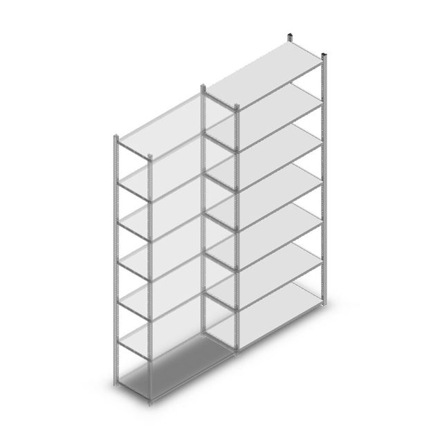 Fachbodenregal Light Duty 2500x1000x400 mm (HxBxT) 7 Ebenen Anbauregal