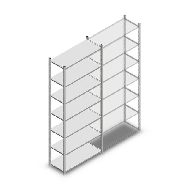 Fachbodenregal Light Duty 2500x1000x400 mm (HxBxT) 7 Ebenen Grundregal