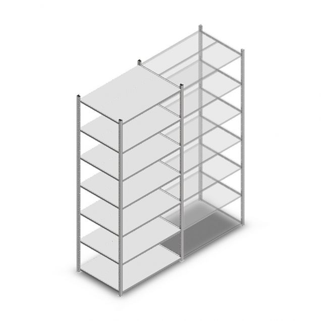Fachbodenregal Medium Duty 3000x1000x700mm (hxbxt) 7 Ebenen verzinkt Anfangsregal