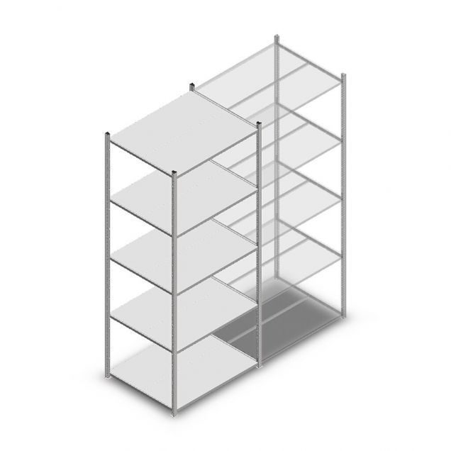 Fachbodenregal Medium Duty 2500x1000x800mm (hxbxt) 5 Ebenen verzinkt Anfangsregal