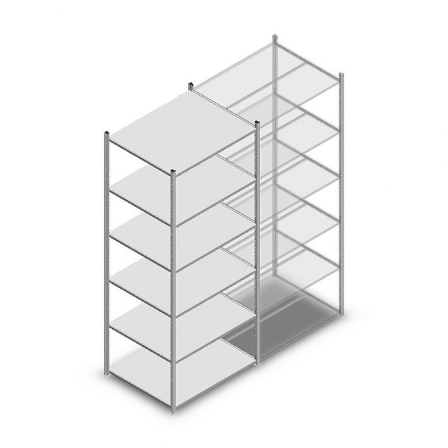 Fachbodenregal Medium Duty 3000x1000x800mm (hxbxt) 6 Ebenen verzinkt Anfangsregal