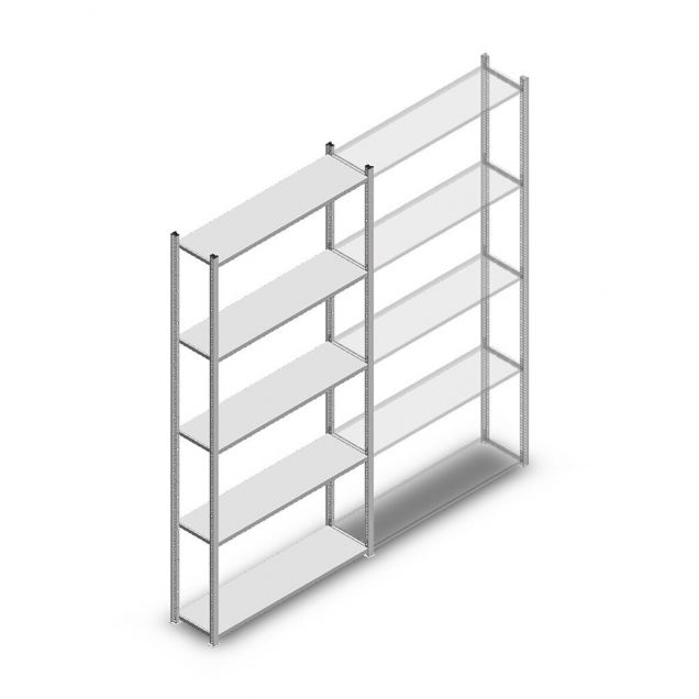 Fachbodenregal Medium Duty 2500x1150x300mm (hxbxt) 5 Ebenen verzinkt Anfangsregal