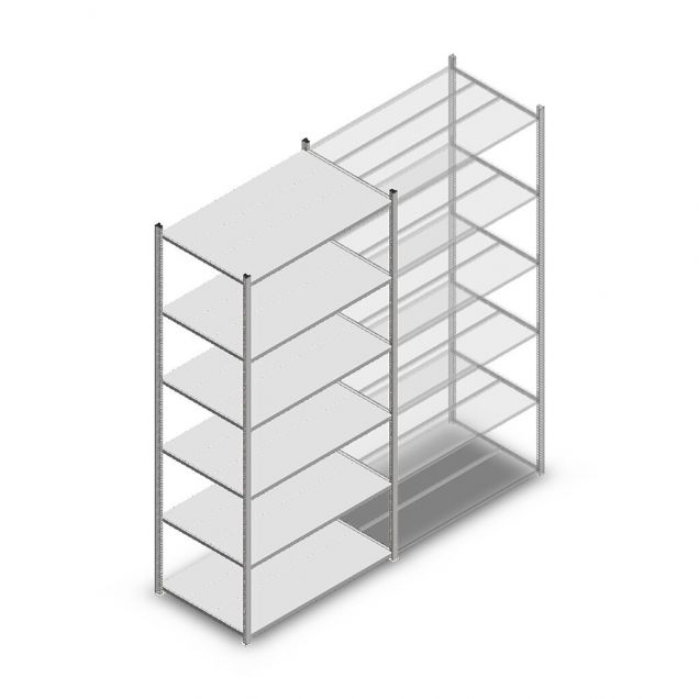 Fachbodenregal Medium Duty 3000x1150x700mm (hxbxt) 7 Ebenen verzinkt Anfangsregal