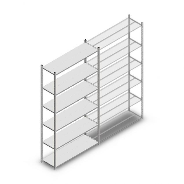 Fachbodenregal Medium Duty 3000x1300x400mm (hxbxt) 6 Ebenen verzinkt Anfangsregal