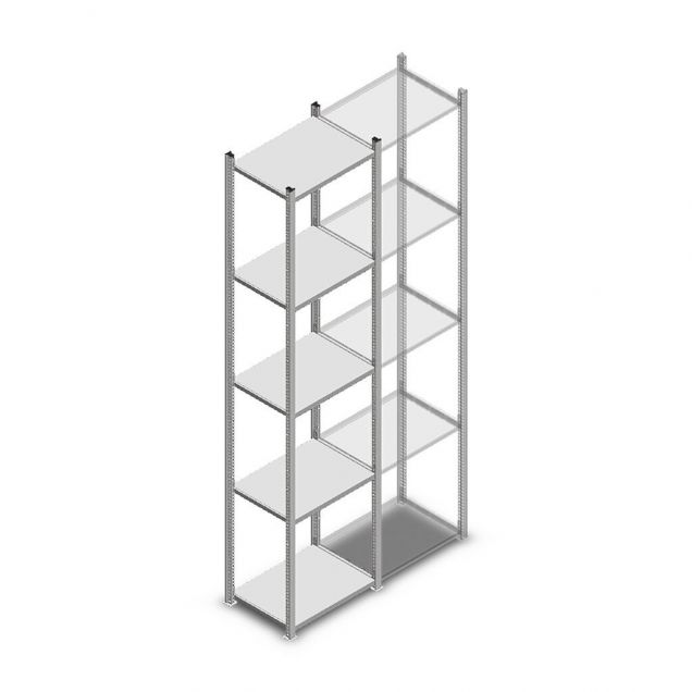 Fachbodenregal Medium Duty 2500x550x400mm (hxbxt) 5 Ebenen verzinkt Anfangsregal