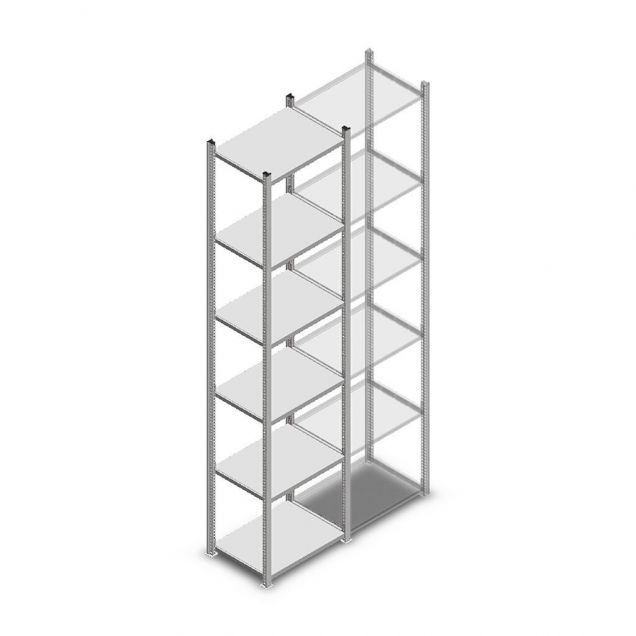 Fachbodenregal Medium Duty 3000x550x400mm (hxbxt) 6 Ebenen verzinkt Anfangsregal