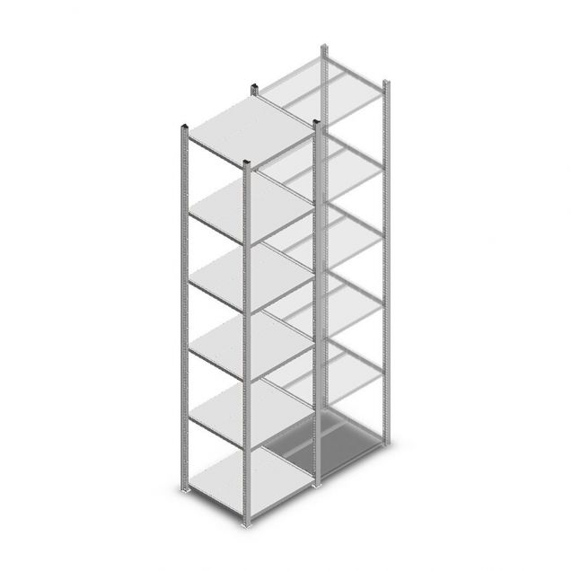 Fachbodenregal Medium Duty 3000x550x500mm (hxbxt) 6 Ebenen verzinkt Anfangsregal