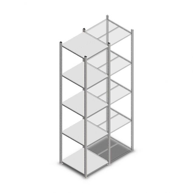 Fachbodenregal Medium Duty 2500x550x600mm (hxbxt) 5 Ebenen verzinkt Anfangsregal