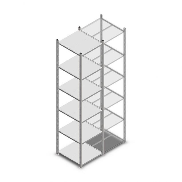 Fachbodenregal Medium Duty 3000x550x600mm (hxbxt) 6 Ebenen verzinkt Anfangsregal