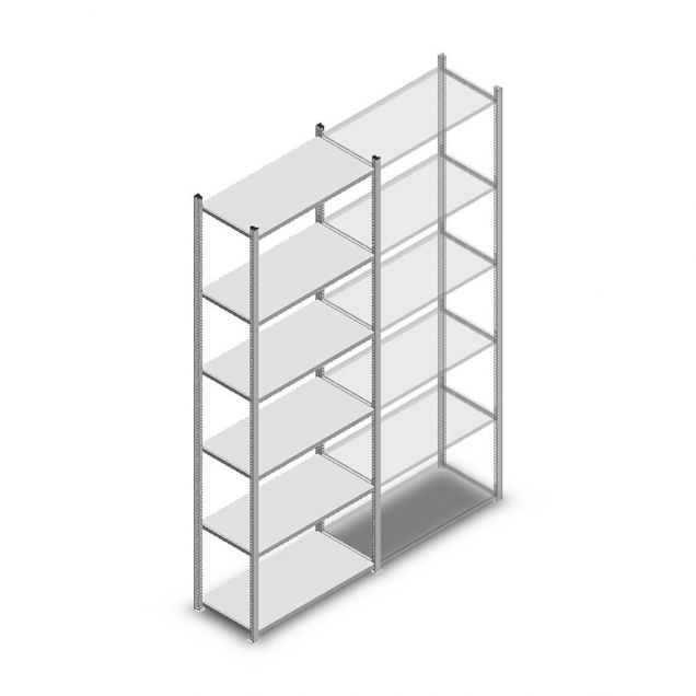 Fachbodenregal Medium Duty 3000x850x400mm (hxbxt) 6 Ebenen verzinkt Anfangsregal