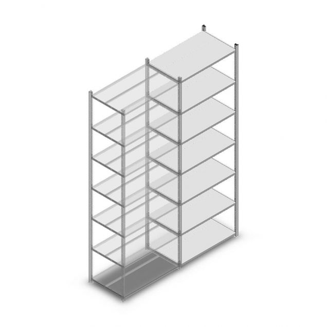 Fachbodenregal Light Duty 2500x850x500mm (hxbxt) 7 Ebenen Anbauregal