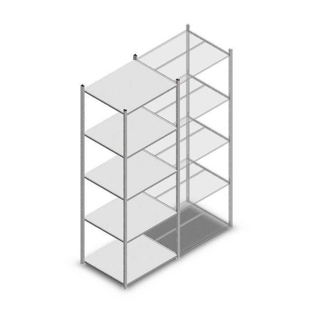 Fachbodenregal Medium Duty 2500x850x700mm (hxbxt) 5 Ebenen verzinkt Anfangsregal