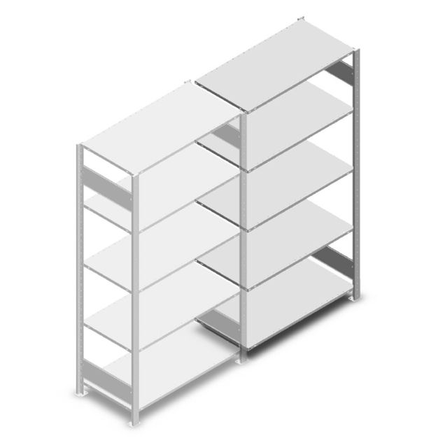 Fachbodenregal Heavy Duty 2000x1000x500 mm (HxBxT) 5 Ebenen 150 kg Anbauregal