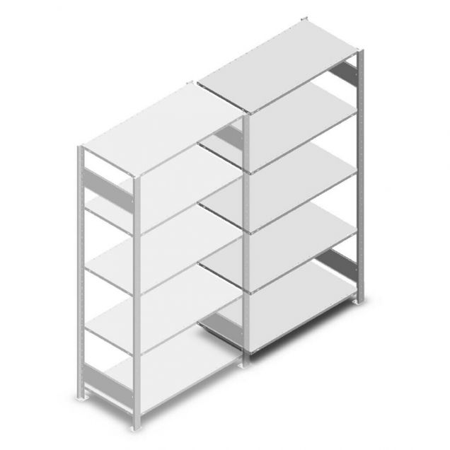 Fachbodenregal Heavy Duty 2000x1000x500 mm (hxbxt) 5 Ebenen 250 kg Anbauregal