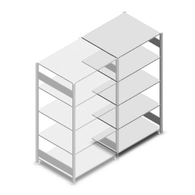 Fachbodenregal Heavy Duty 2000x1000x800 mm (hxbxt) 5 Ebenen 150 kg Anbauregal