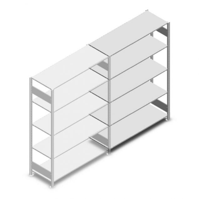 Fachbodenregal Heavy Duty 2000x1300x500 mm (hxbxt) 5 Ebenen 150 kg Anbauregal