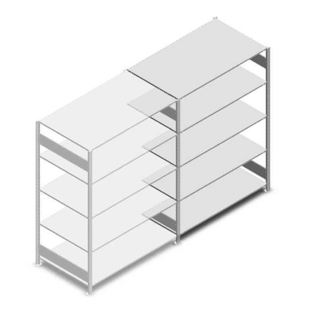 Fachbodenregal Heavy Duty 2000x1300x800 mm (HxBxT) 5 Ebenen 150 kg Anbauregal