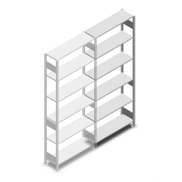 Fachbodenregal Heavy Duty 2500x1000x300 mm (hxbxt) 6 Ebenen 150 kg Anbauregal