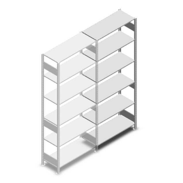 Fachbodenregal Heavy Duty 2500x1000x400 mm (HxBxT) 6 Ebenen 250 kg Anbauregal
